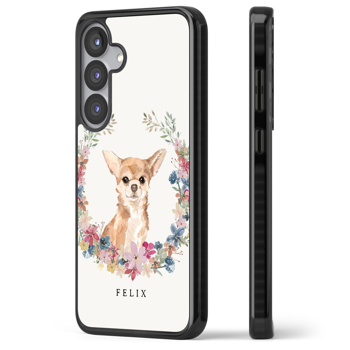 Personalised Chihuahua Floral Portrait