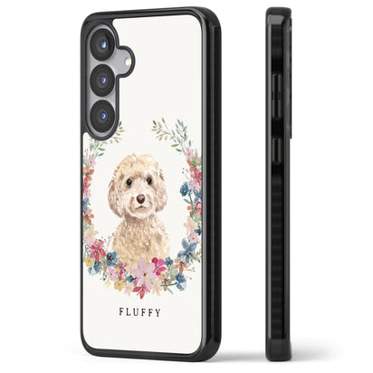 Personalised Champagne Cockapoo Floral Portrait