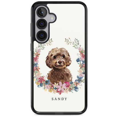 Personalised Brown Cockapoo Floral Portrait