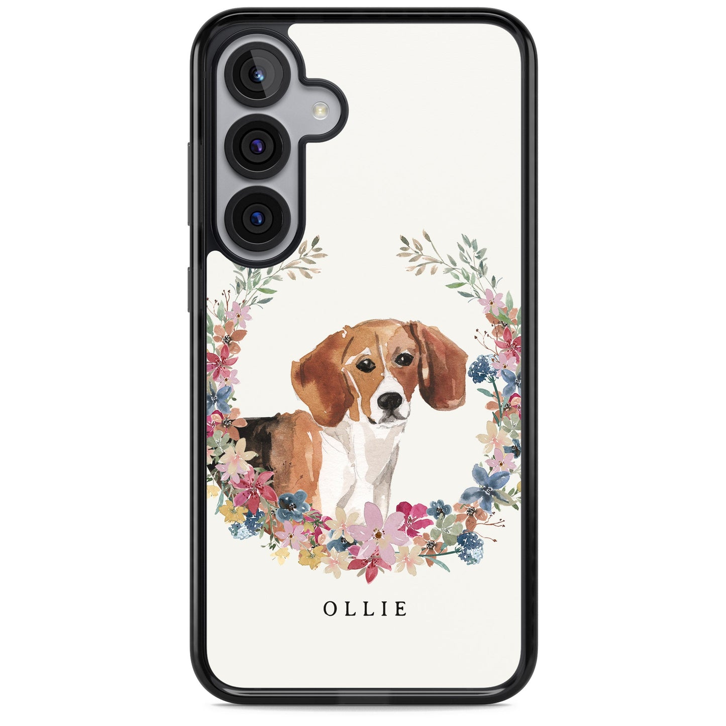 Personalised Beagle Floral Portrait