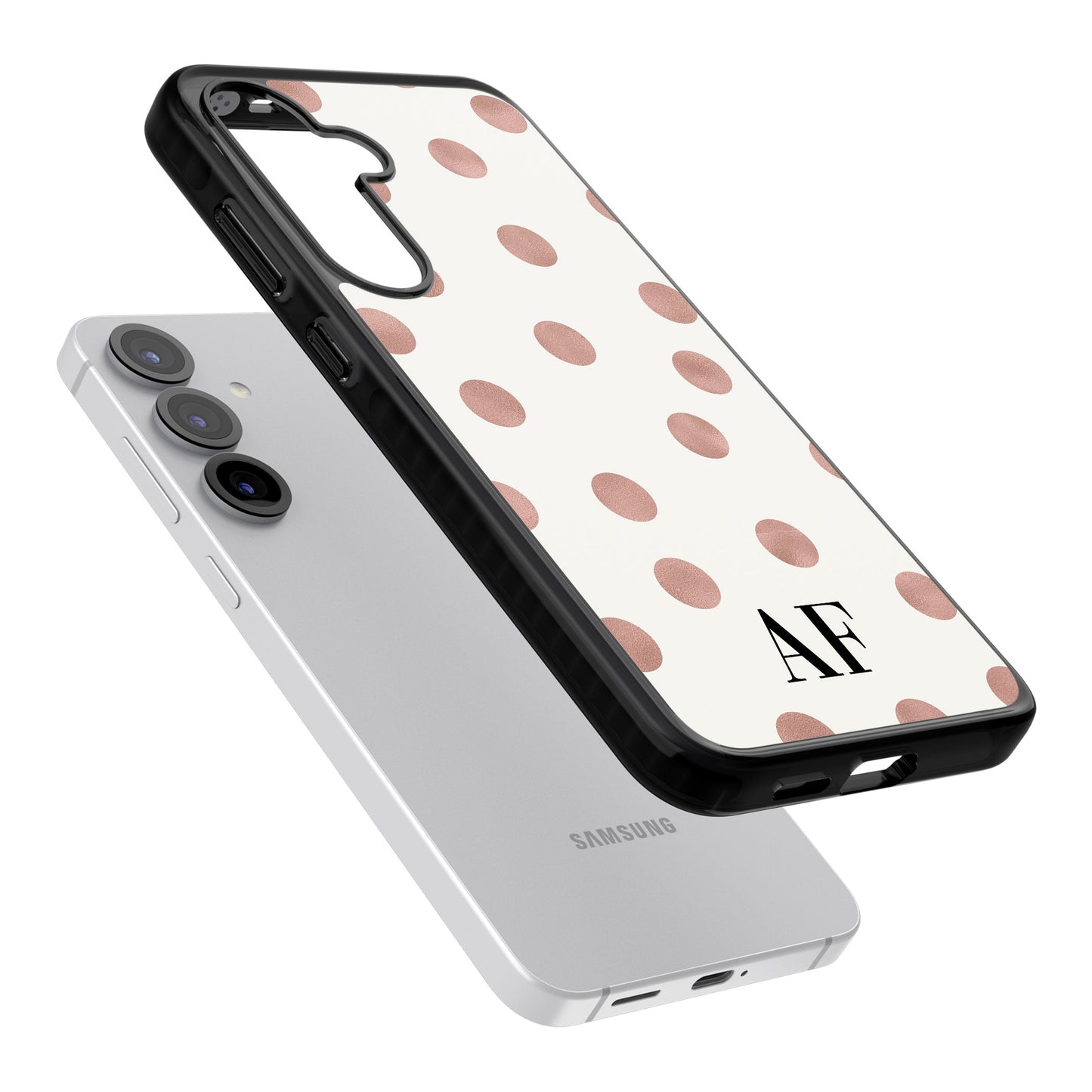 Points et initiales personnalisés en or rose