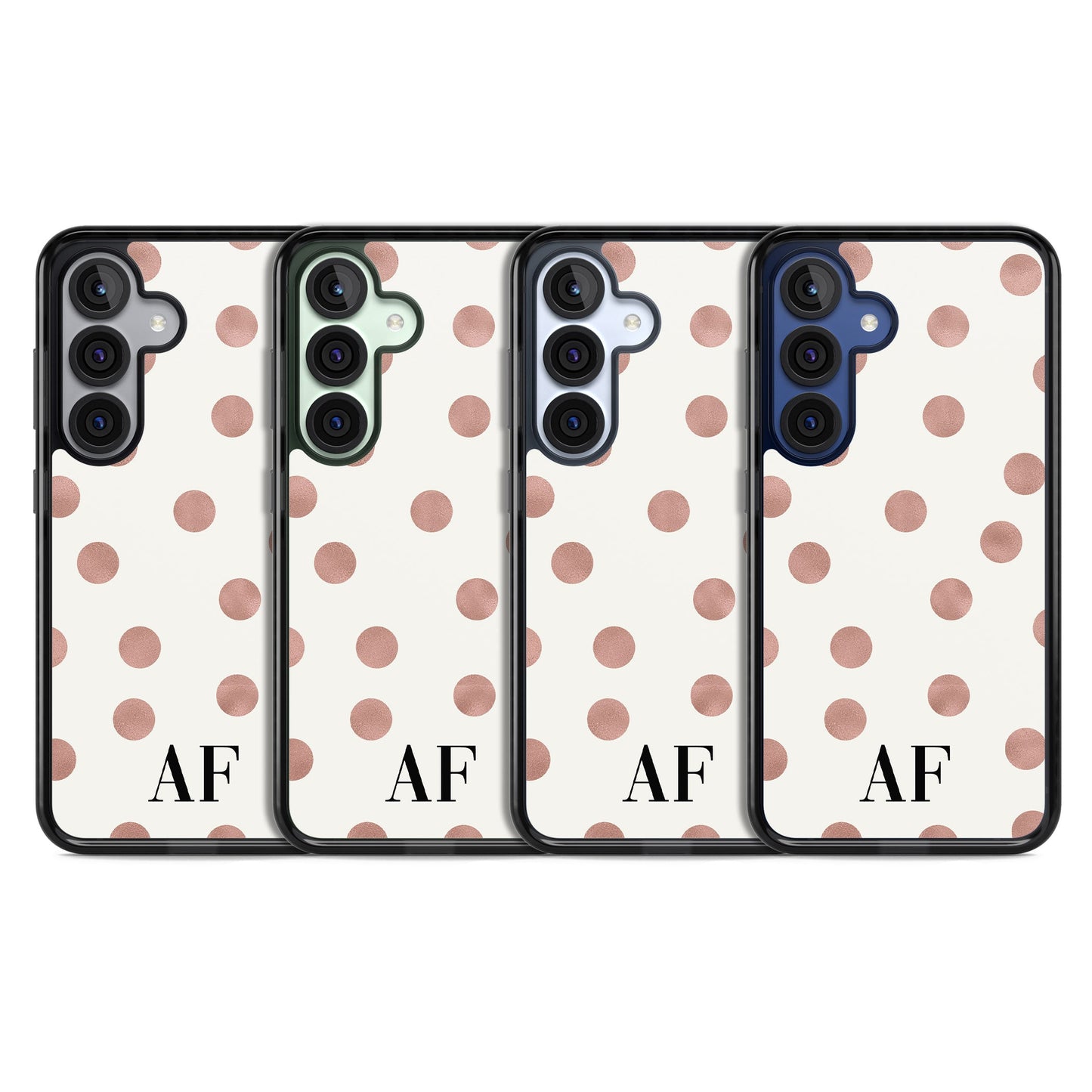 Points et initiales personnalisés en or rose