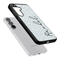 Écriture cursive verticale personnalisée et points