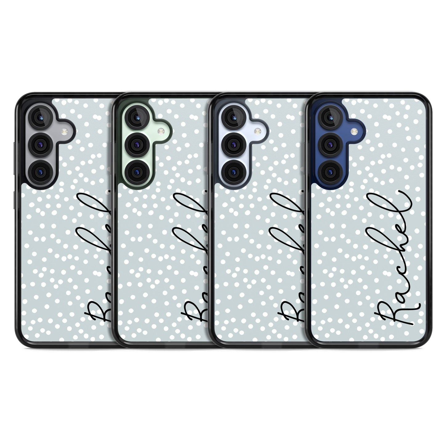 Écriture cursive verticale personnalisée et points