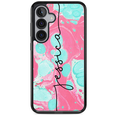 Personalised Turquoise & Pink Marbled