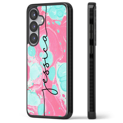 Personalised Turquoise & Pink Marbled