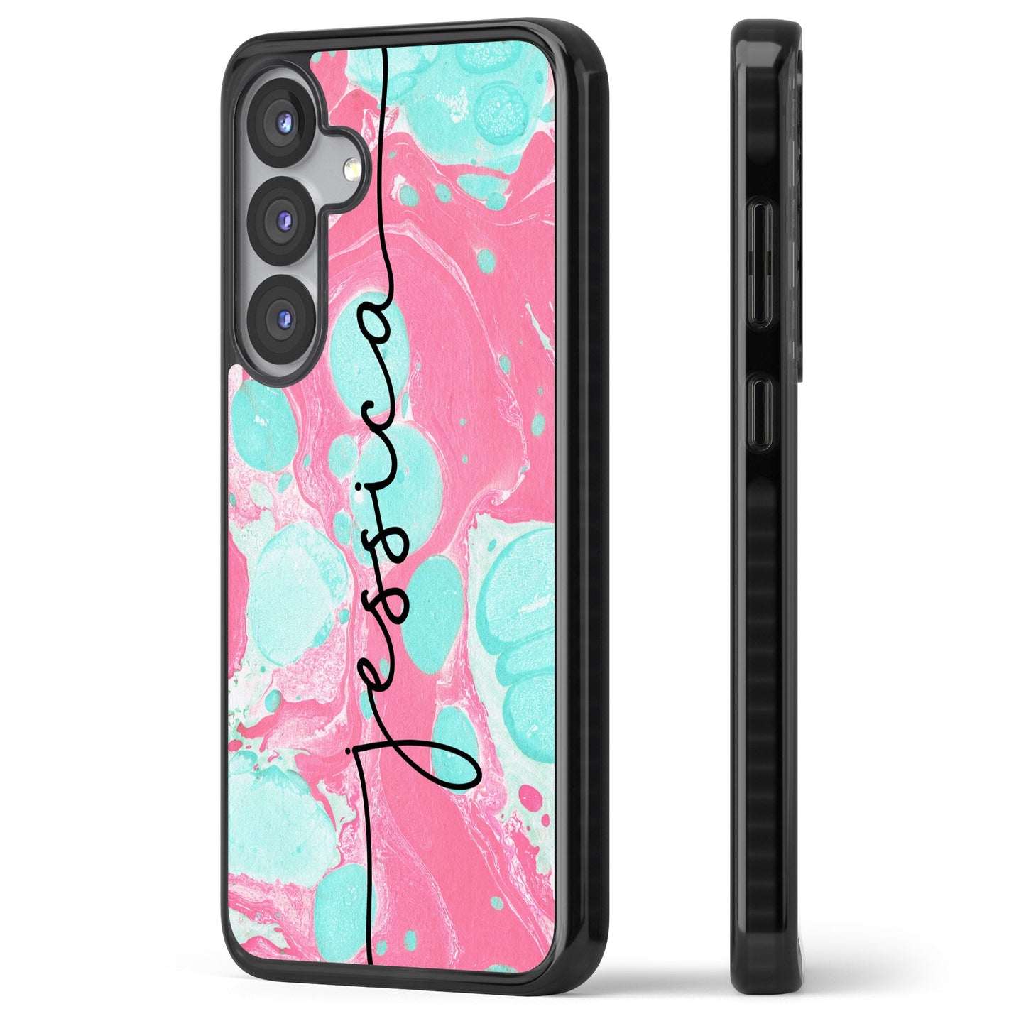 Personalised Turquoise & Pink Marbled