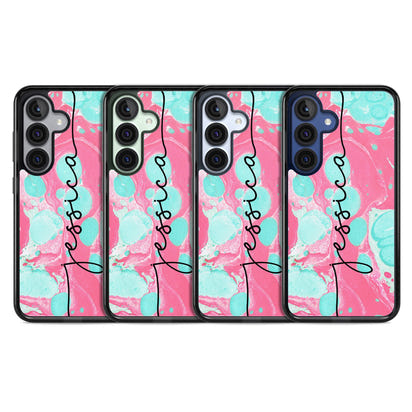 Personalised Turquoise & Pink Marbled