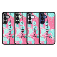 Personalised Turquoise & Pink Marbled