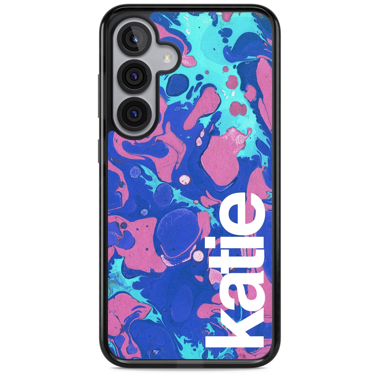 Personalisiertes marineblau-türkisfarbenes Marmor-Design