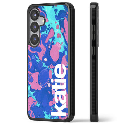 Personalisiertes marineblau-türkisfarbenes Marmor-Design