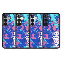 Personalisiertes marineblau-türkisfarbenes Marmor-Design