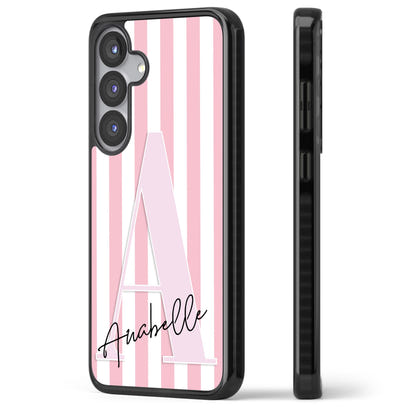 Personalised Pink Stripes & Monogram