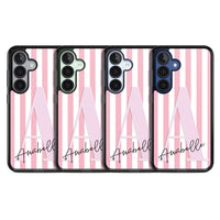 Personalised Pink Stripes & Monogram