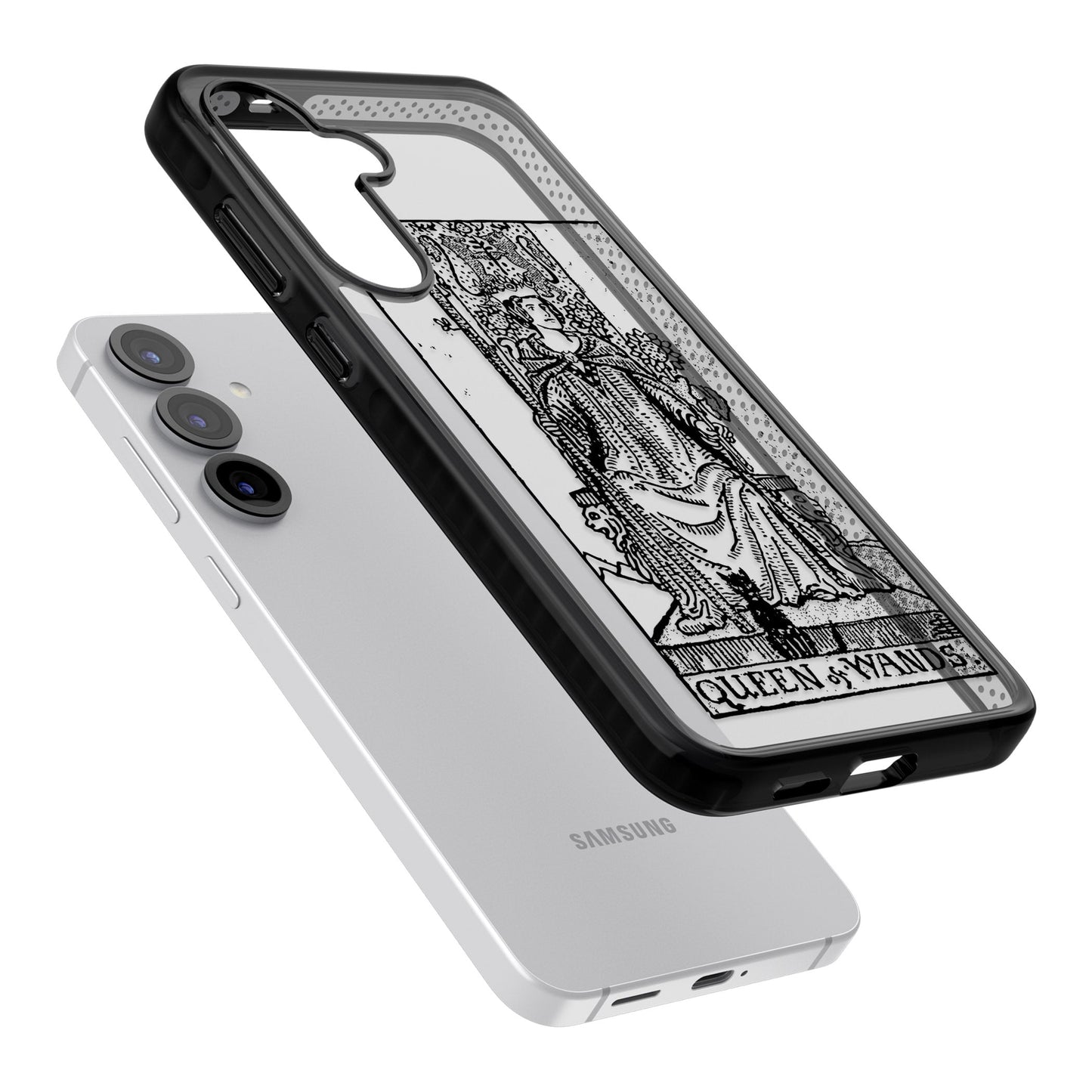 Personalisierte Tarotkarte „Königin der Stäbe“ (transparent)