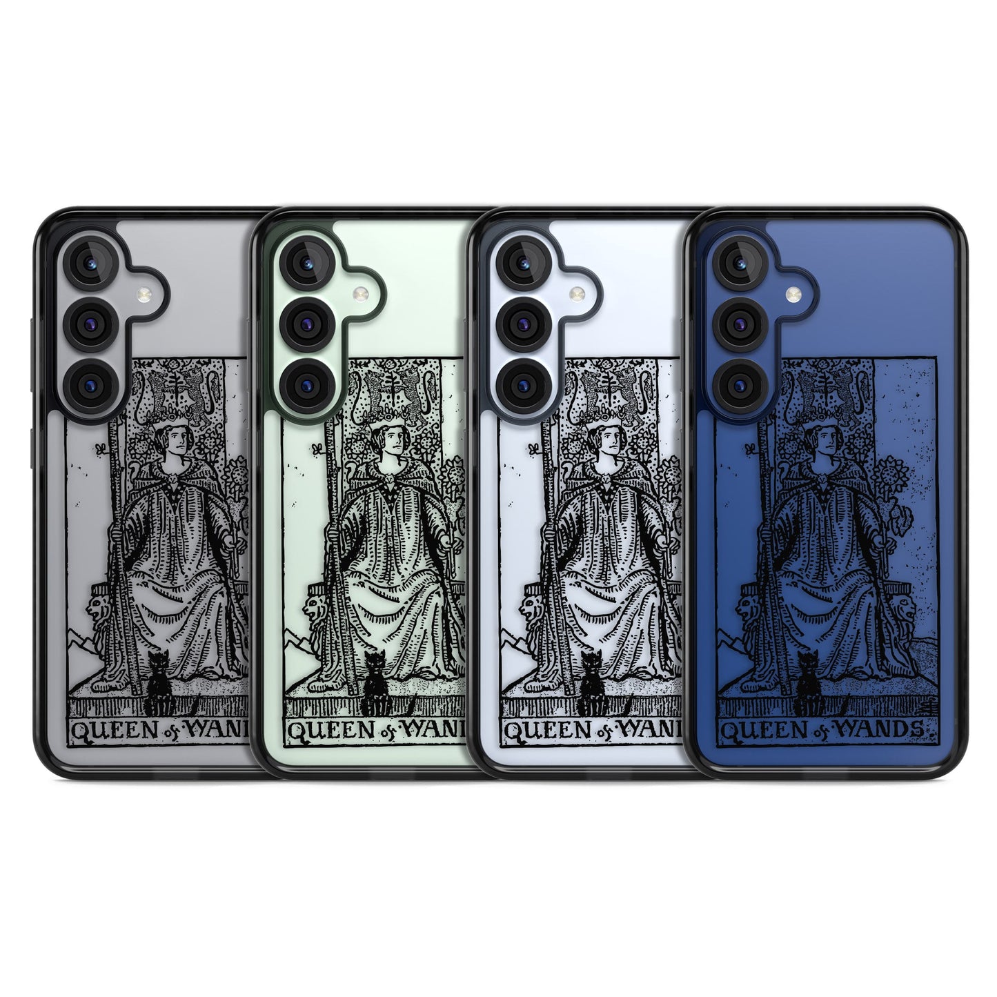 Personalisierte Tarotkarte „Königin der Stäbe“ (transparent)