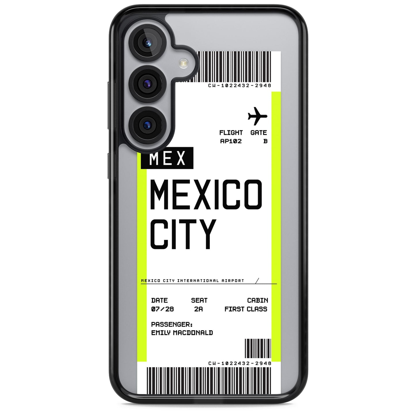 Carte d'embarquement personnalisée pour Mexico