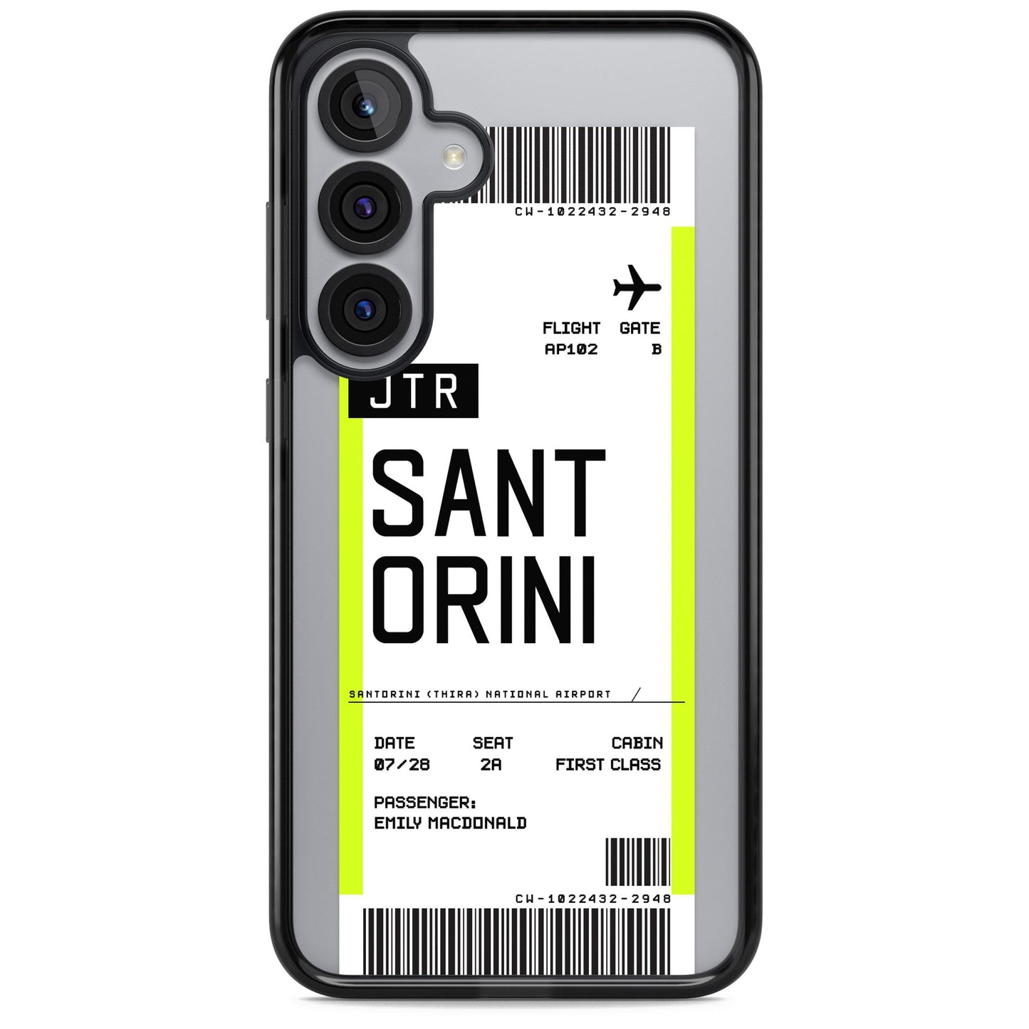 Personalisierte Bordkarte für Santorini