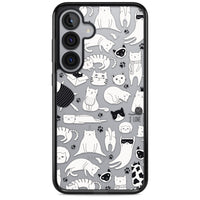 Cartoon Cat Collage Black & White