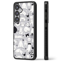 Cartoon Cat Collage Black & White