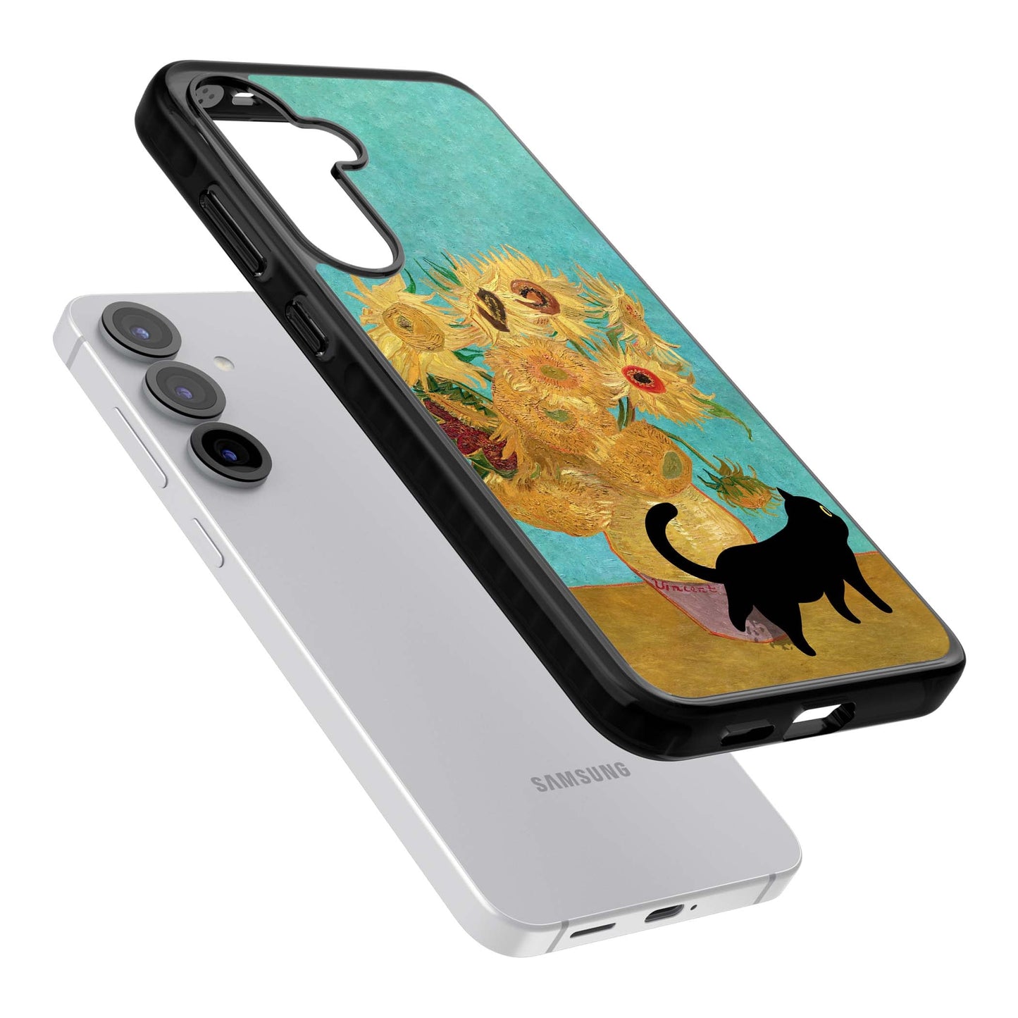 Cat with Van Gogh's Sunflowers