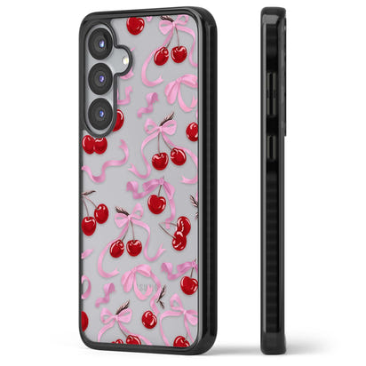 Pink Bow & Cherries