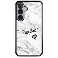 Personalised White Marble Heart