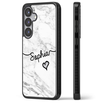 Personalised White Marble Heart