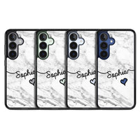 Personalised White Marble Heart