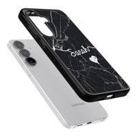 Personalised Black Marble Heart