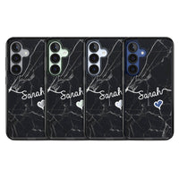 Personalised Black Marble Heart