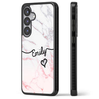 Personalised Pink Fade Marble Heart