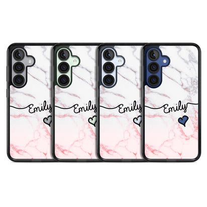 Personalised Pink Fade Marble Heart