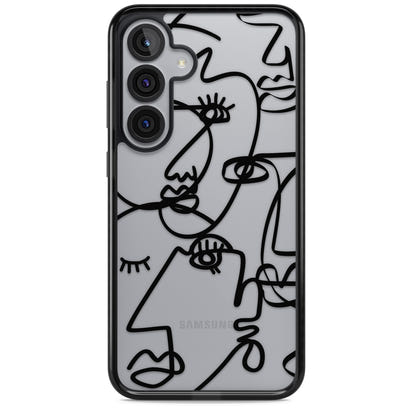 Abstract Line Art Black Clear
