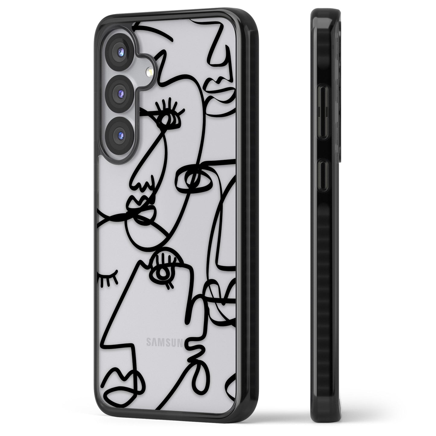 Abstract Line Art Black Clear