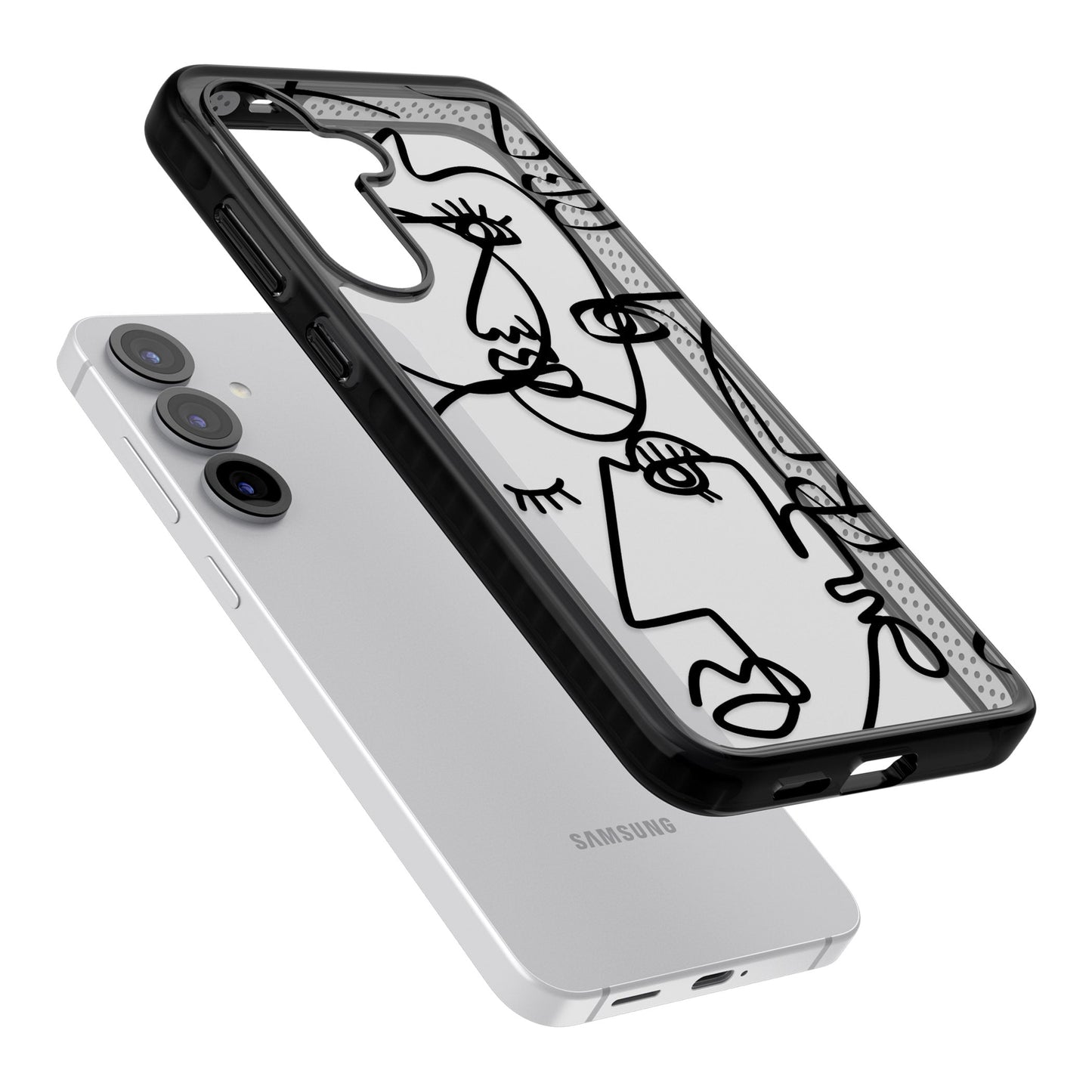 Abstract Line Art Black Clear