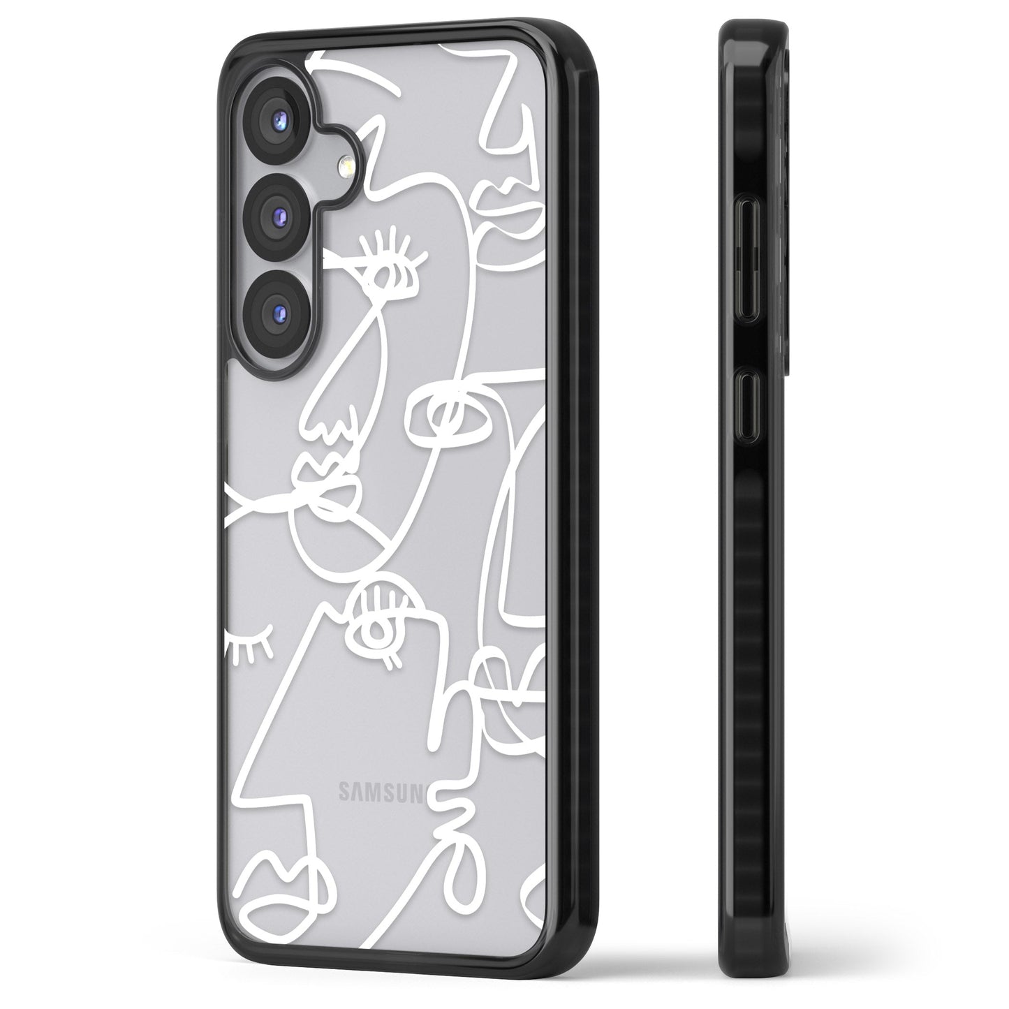 Abstract Line Art White Clear