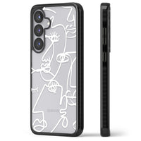 Abstract Line Art White Clear