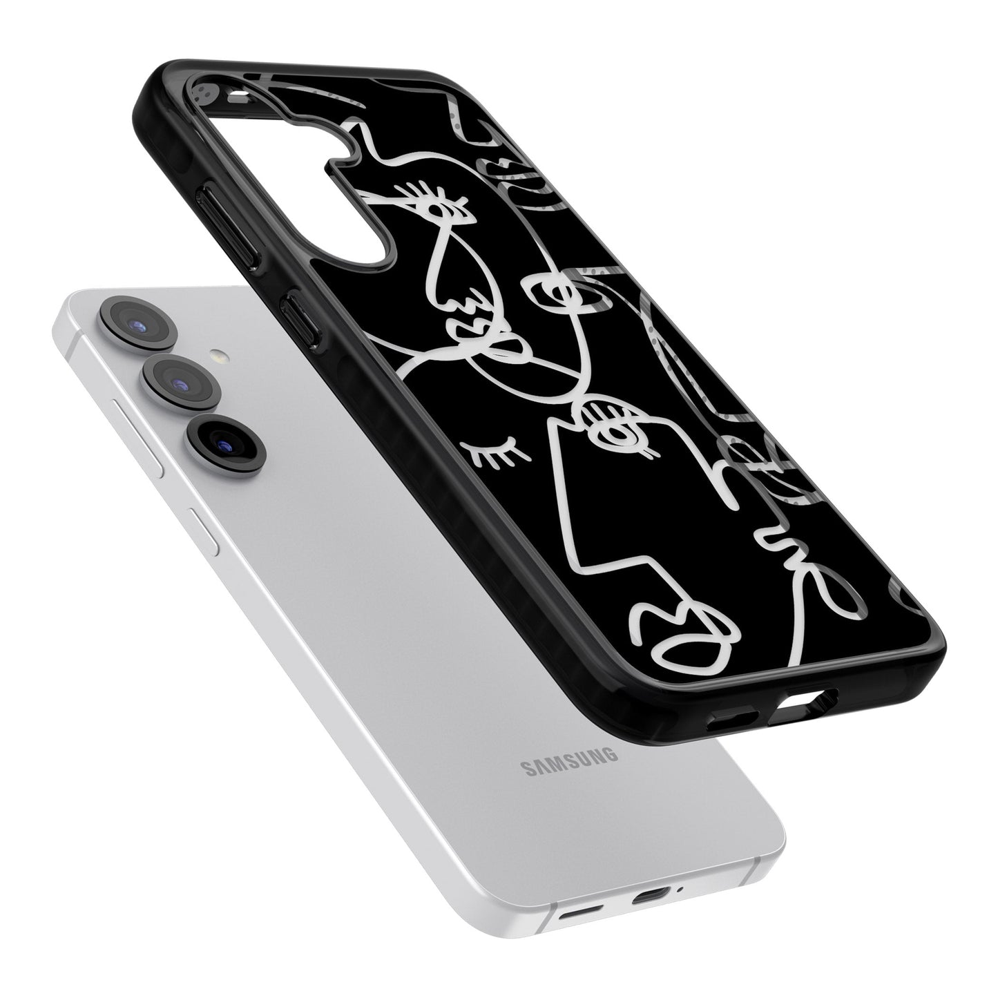 Abstract Line Art Clear Black