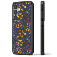 Grappe de feuilles de fleurs sauvages bleu marine