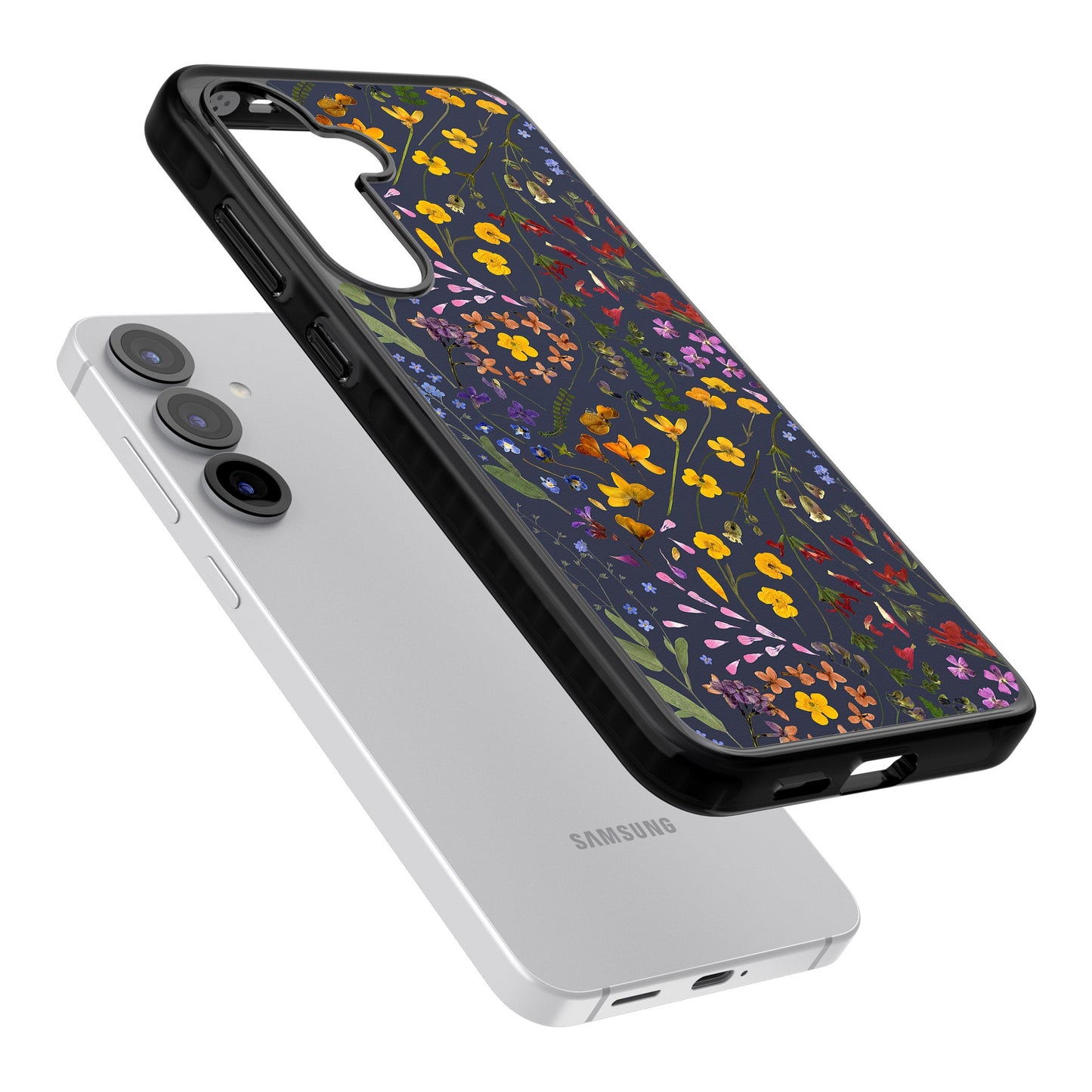 Grappe de feuilles de fleurs sauvages bleu marine