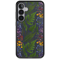 Busy Floral And Fern Design Navy
