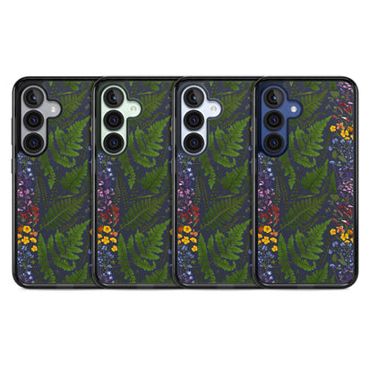 Busy Floral And Fern Design Navy