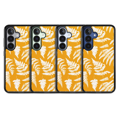 Motif fougère sur fond jaune