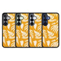 Motif fougère sur fond jaune