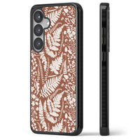 Fleurs sauvages et fougères sur terre cuite