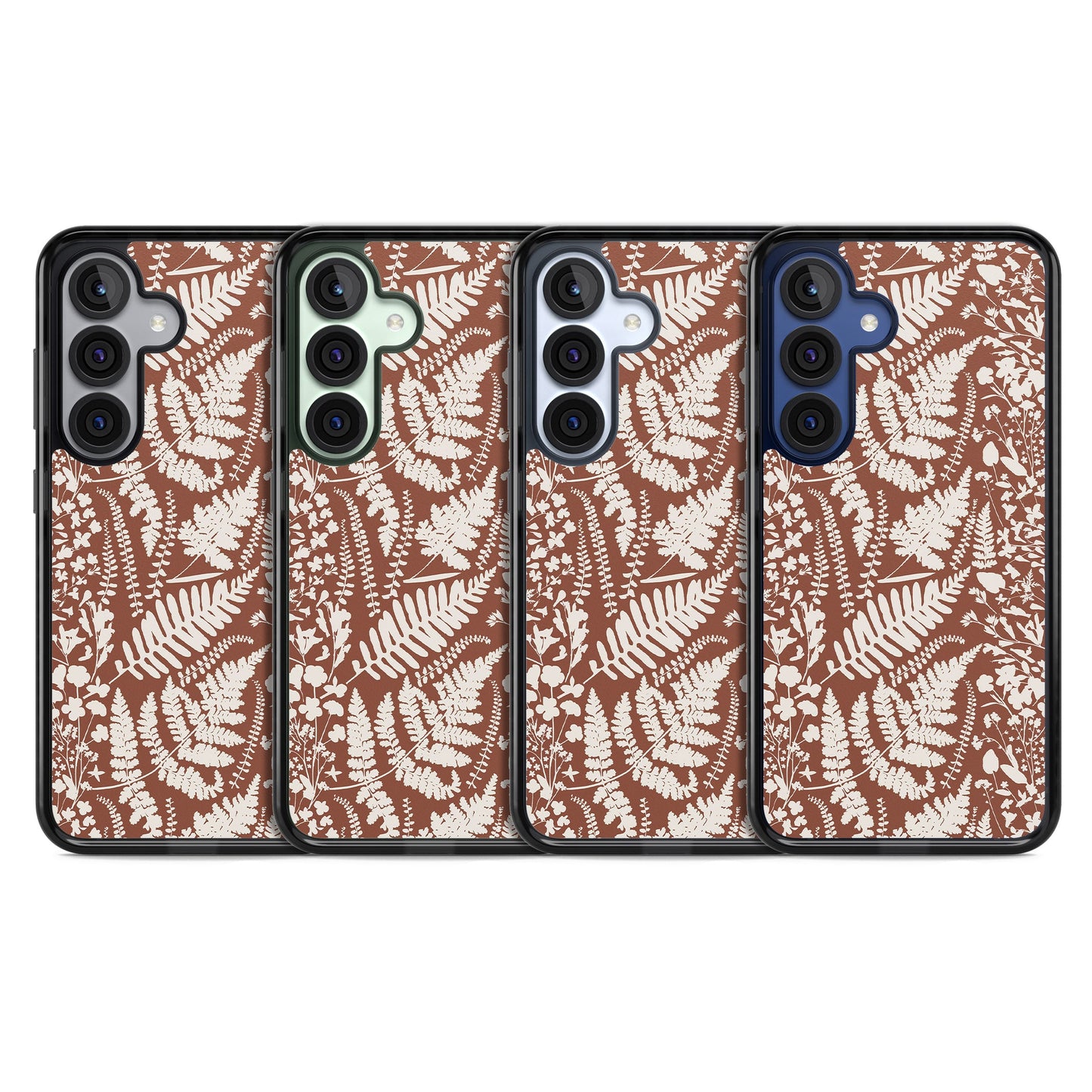 Fleurs sauvages et fougères sur terre cuite