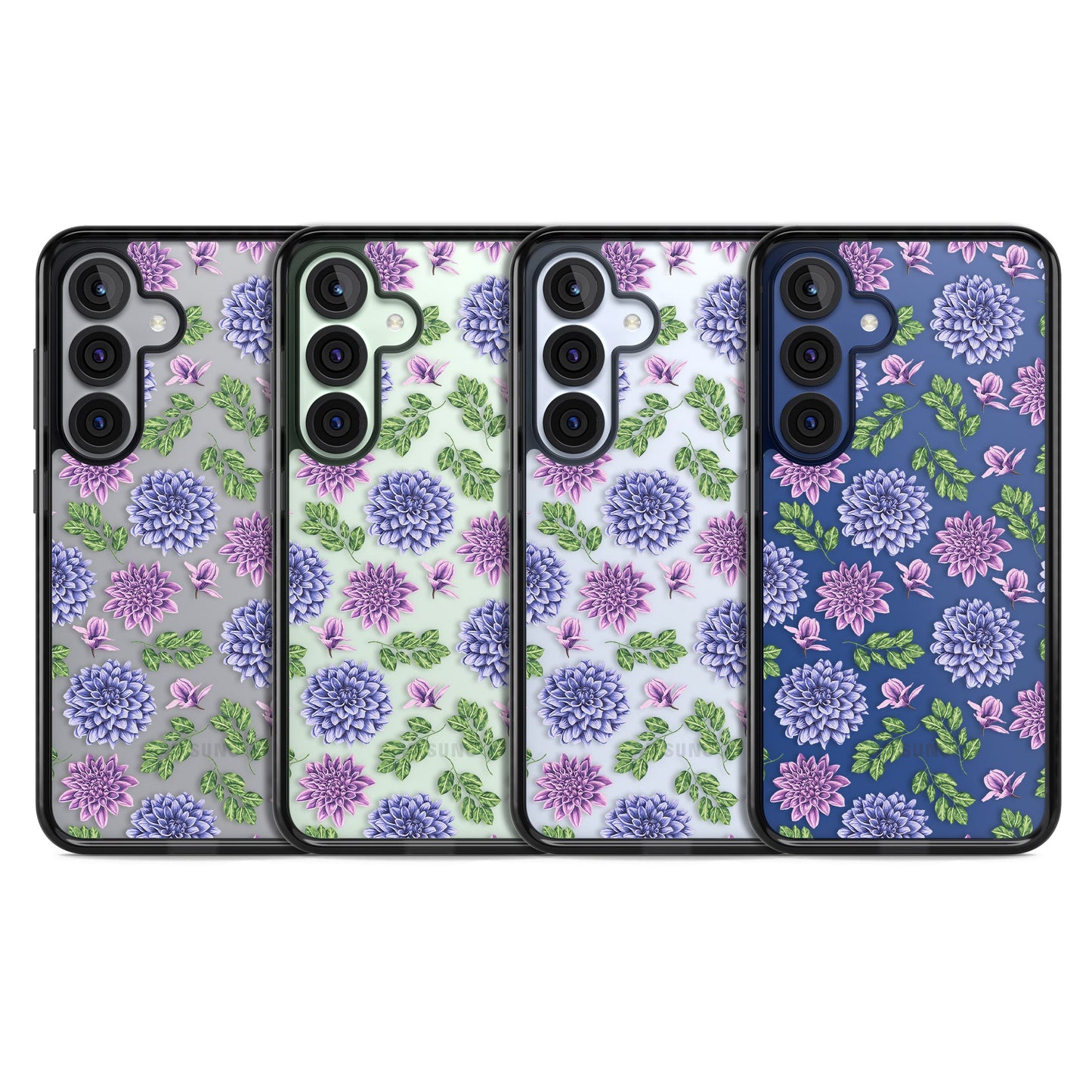 Purple Dahlias Floral