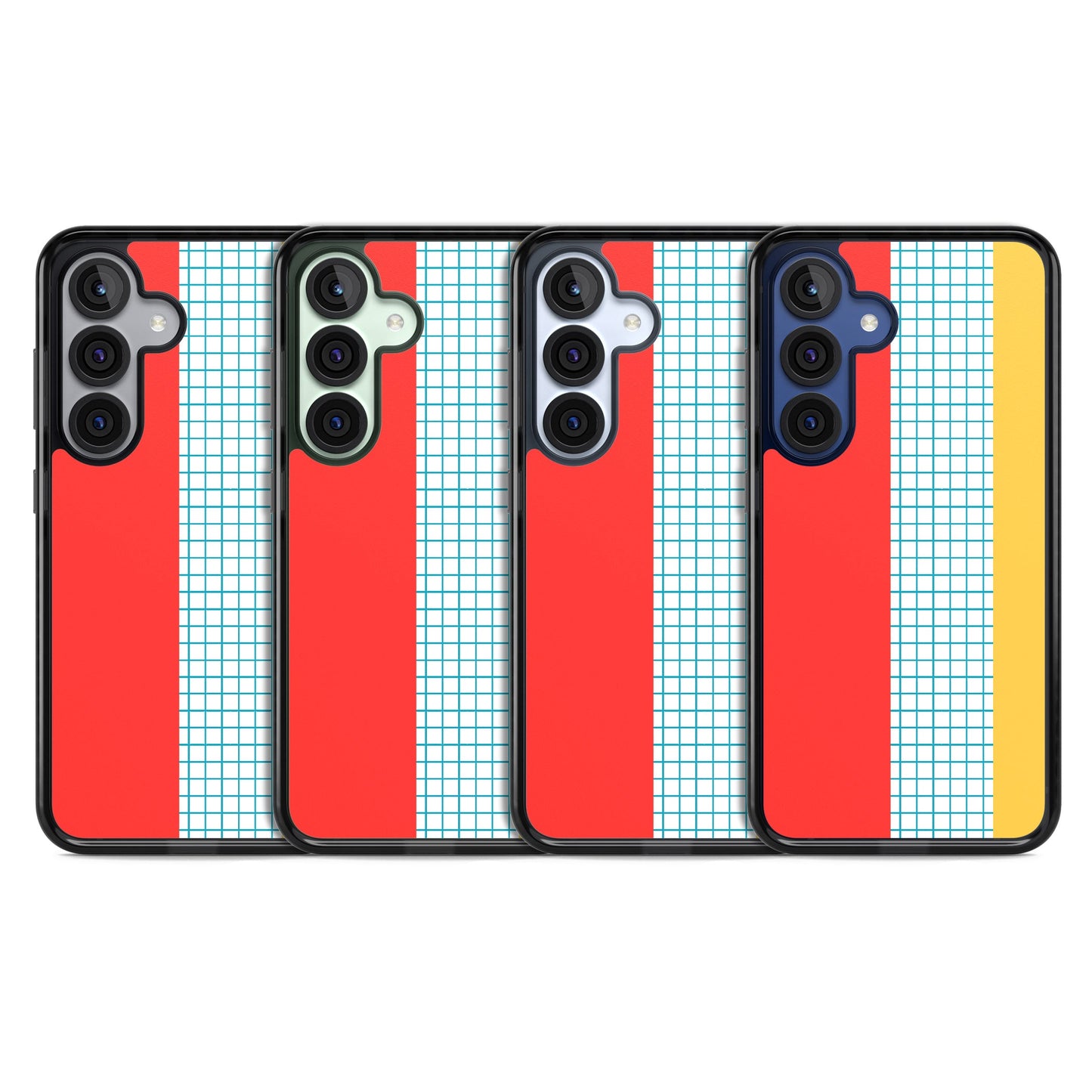 Grille abstraite rouge, bleue, jaune