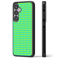 Neon Lime & Turquoise Houndstooth